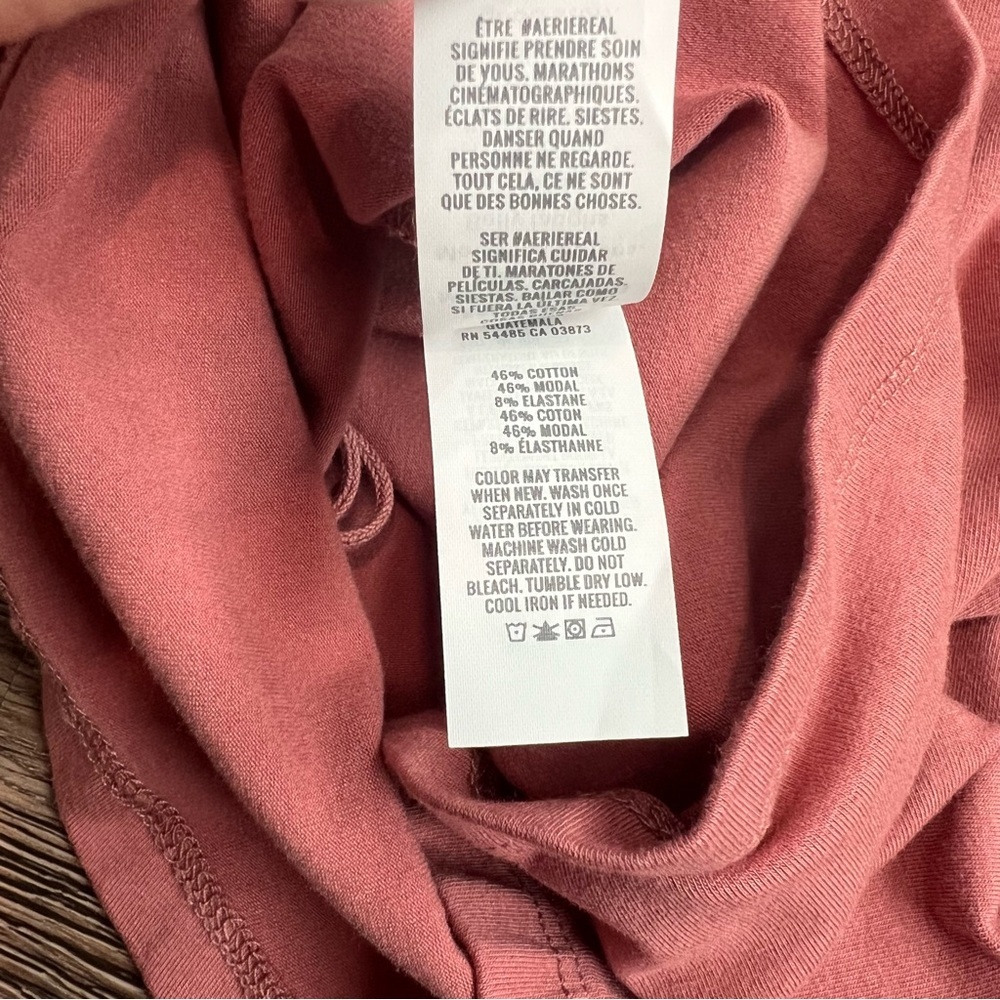 Aerie Chill Off-The-Shoulder Top Mauve Pink Size XS Soft Stretch Casual Feminine - Picture 9 of 10